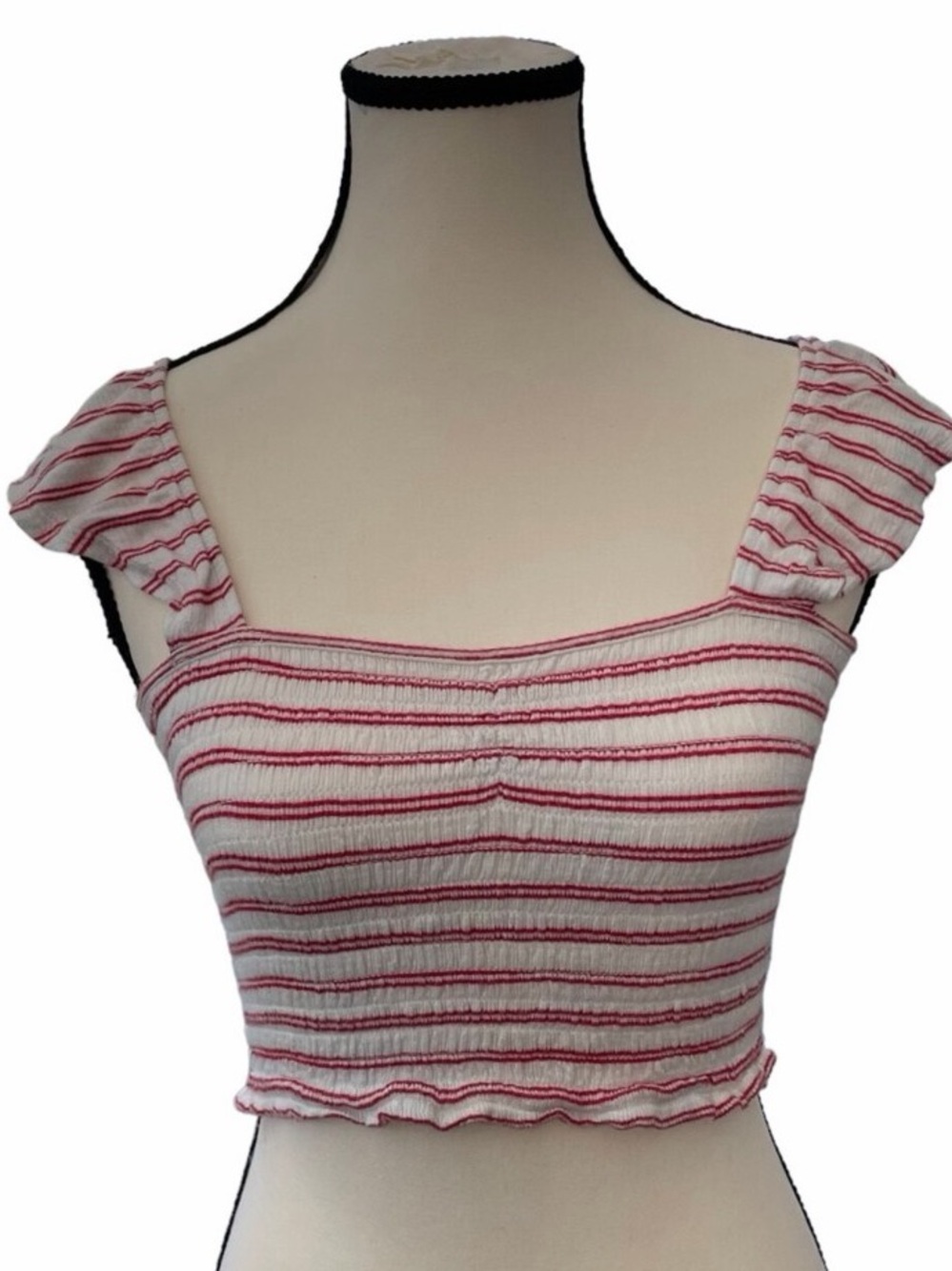 NWOT Wild Fable Red & White knit striped crop top in Size XXL - Picture 5 of 9